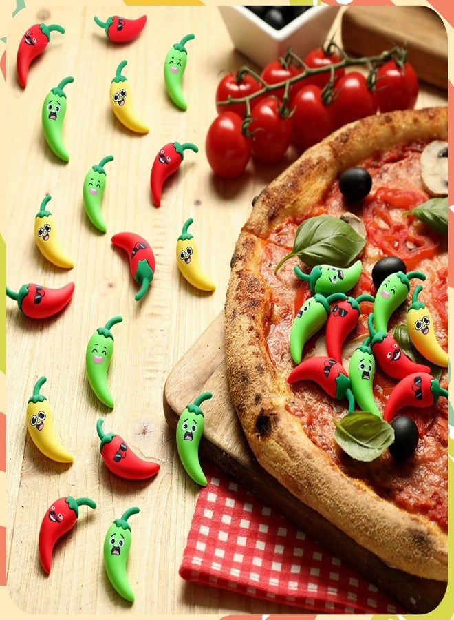 Vertintong 50 Pcs Mini Chili Pepper Figurines to Chili Festival Party Little Fake Hot Peppers Figures Small Jalapenos Statue for Spicy Cook Off Decorations Kitchen Table Decor Gifts School Prizes - Image 4